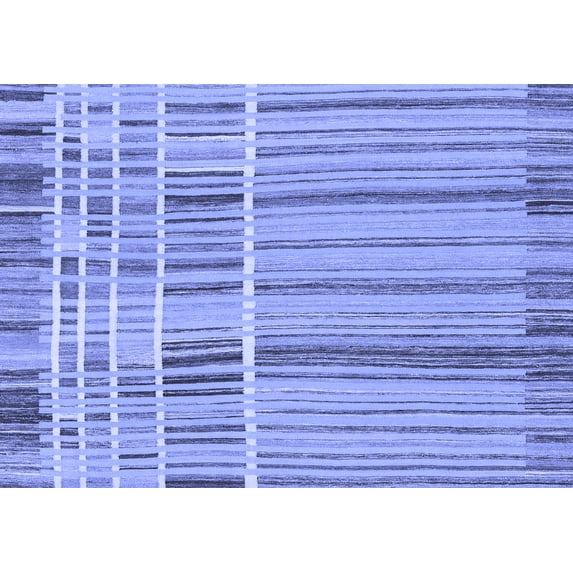 Ahgly Company Machine Washable Indoor Rectangle Abstract Blue Modern Area Rugs, 7' x 10'