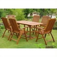thumbnail image 1 of International Caravan Guissona 7 Piece Wood Patio Dining Set, 1 of 1