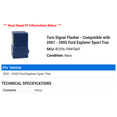 thumbnail image 2 of Turn Signal Flasher - Compatible with 2001 - 2005 Ford Explorer Sport Trac 2002 2003 2004, 2 of 2