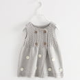 thumbnail image 3 of DHFJKG Girls Sweater Dress Knitted Jacquard Floral Appliques Button Up Cardigan Jacket Mid Length Size 1-12 Years Sweet Dresses, 3 of 4