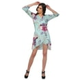 thumbnail image 4 of Moomaya Printed Ruffle Style Above Knee Length Bridesmaid Robe Rayon Bathrobes, 4 of 5