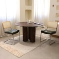 thumbnail image 2 of Dining Chairs Set of 2, Fauex Leather Rattan Side Accent Chairs with Legs, Modern Mid Century Breuer Designed Chairs, Upholstered Dining Living Room Kitchen Chairs (Dark Green-2pcs), 2 of 26