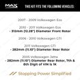 thumbnail image 3 of MAX Advanced Brakes - Rear Brake Kit For 2009-2017 VW Tiguan| Carbon Ceramic Brake Pad and Rotor Kit| Cross-Drilled Brake Rotors, 3 of 9