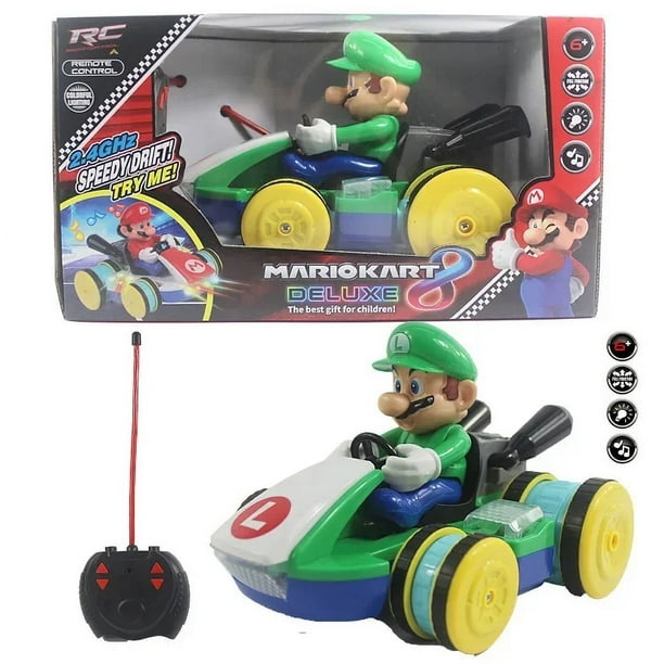 Juego Super Mario Bros. Coche de juguete a control remoto, figuras de anime, figura de acción de Luigi Mario, modelo coleccionable, juguetes para niños, regalo de cumpleaños y Navidad
