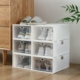 thumbnail image 3 of Veryke 12 Pack Plastic Shoe Storage Boxes, Stackable Shoe Organizer Bins - White, 3 of 6