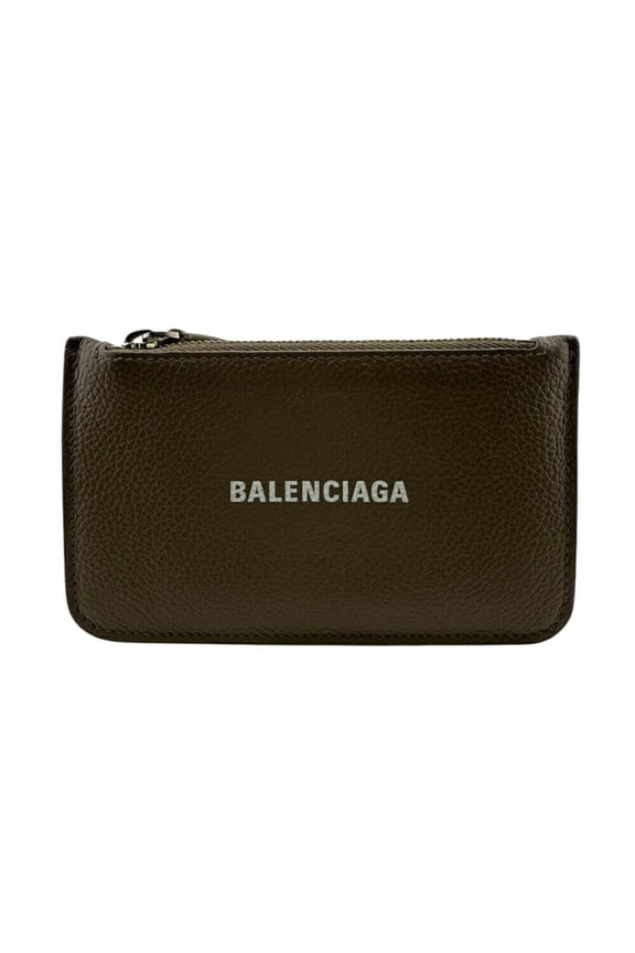 Pre-Owned BALENCIAGA 594214 Card Holder Coin Case Wallet Brown Men's (Good)