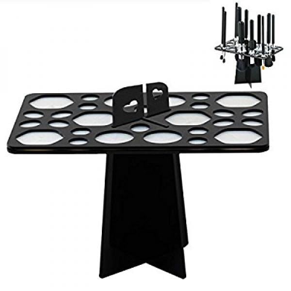 BEAKEY Makeup Brush Drying Rack, Holder Brush Organizing Tree Rack Makeup Floding Collapsible Air Drying Tower 28 Mix Size (Black)