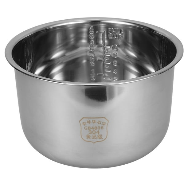 WORGEOUS Olla arrocera interior para el hogar, olla interior de acero inoxidable, revestimiento para olla arrocera, 5L