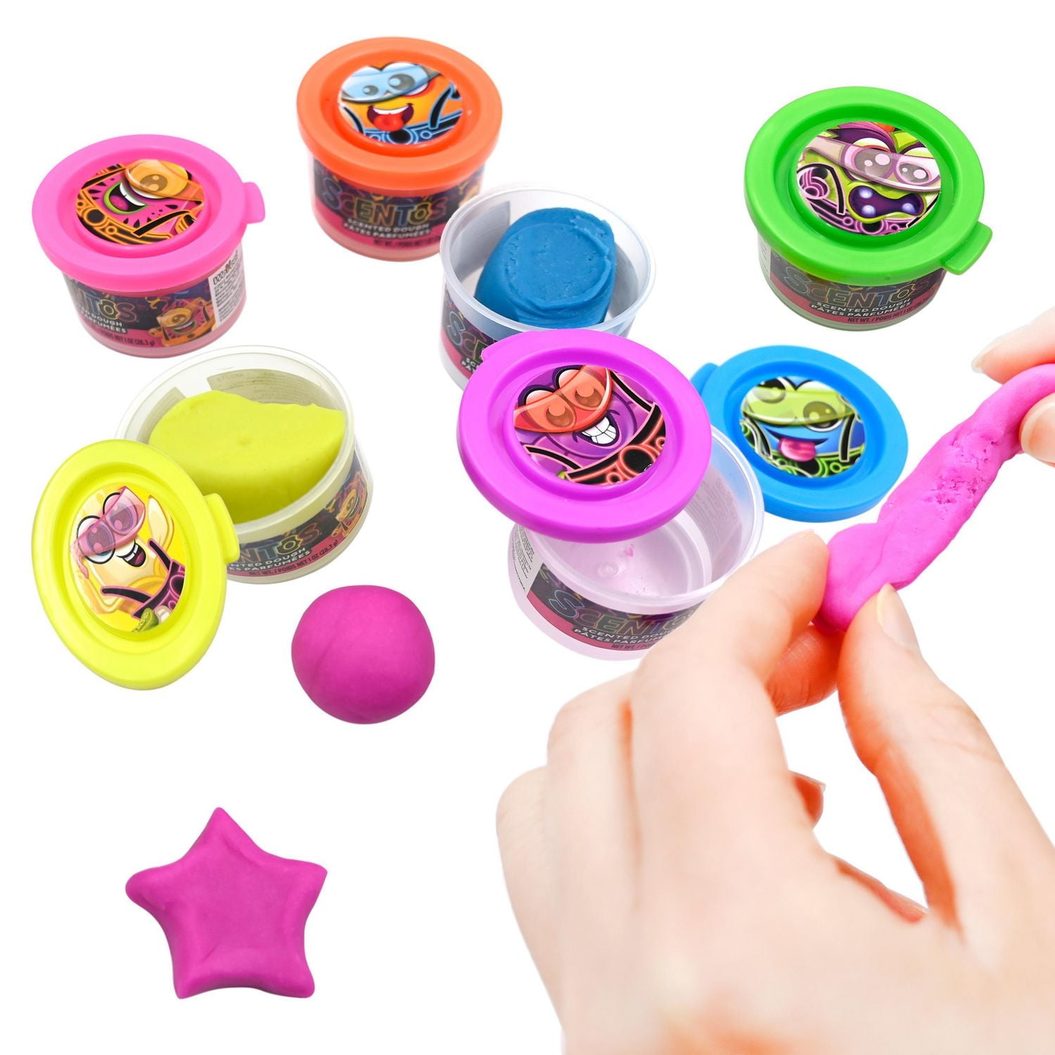 Pâte parfumée Scentos aux couleurs vives, 6 pots de 1 oz Pâte parfumée