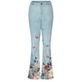 thumbnail image 4 of TAIAOJING Women High Waisted Wide Leg Jeans Fashionable And Elegant Summer Lightweight Floral Print Slit Denim Like Pants, 4 of 8