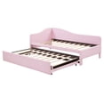 thumbnail image 6 of Twin Size Upholstered L-Shaped Upholstered Daybed with Pop Up Trundle, Pink, 6 of 9