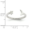 thumbnail image 4 of Sterling Silver Polished Half Moon And Star Adjustable Ring Made In India qr6191, 4 of 5