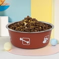 thumbnail image 2 of Stainless Steel Dog Bowl with Non-Slip Base, Long-Lasting Pet Feeding Dish for Food and Water, Medium Size for Dogs, Red, 2 of 3