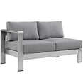 thumbnail image 2 of Modway Shore 4 Piece Outdoor Patio Aluminum Sectional Sofa Set in Silver Gray, 2 of 5