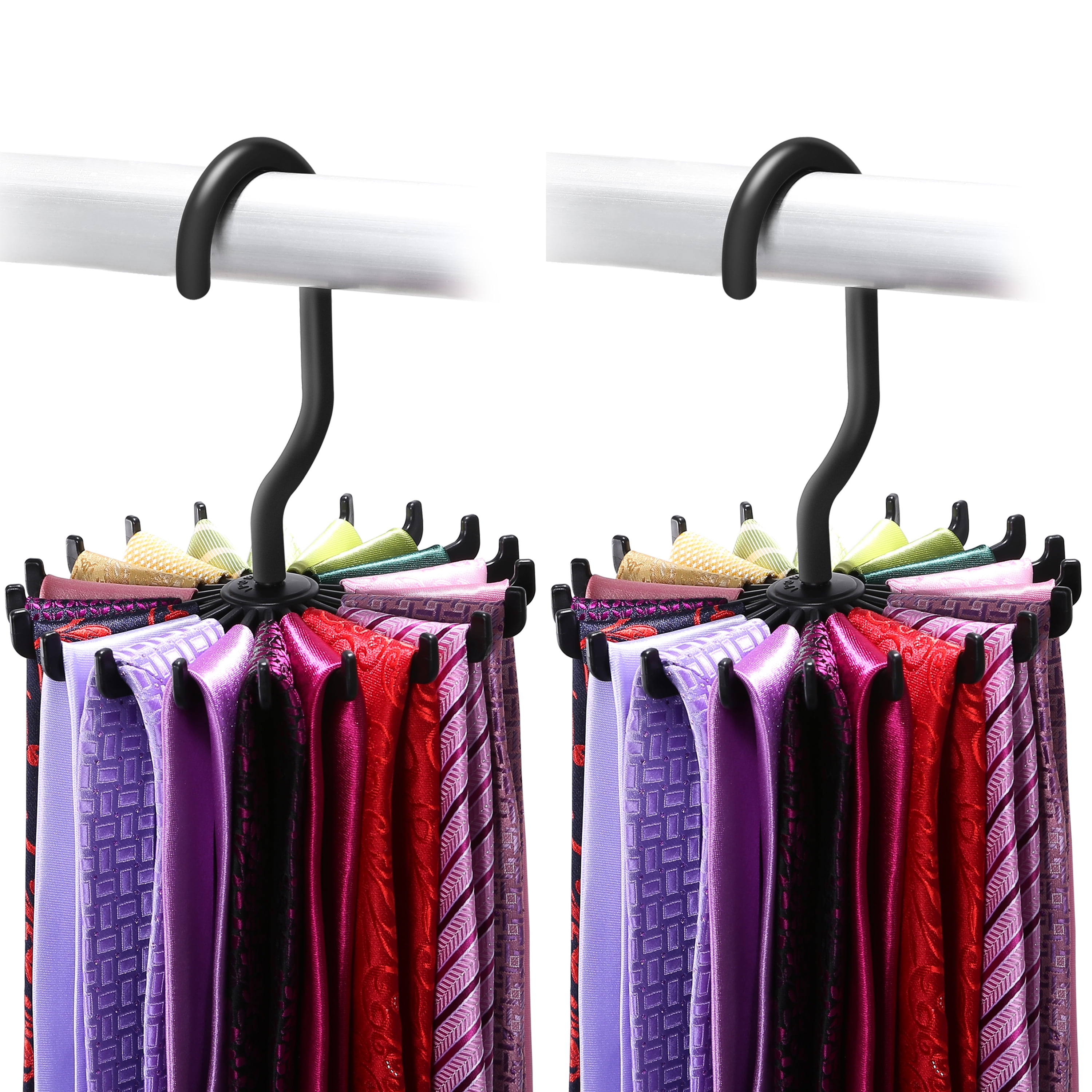 20 Claws Tie Rack Hanger Organizer Twirling Scarf Belt Tie Hook Holder Rotating