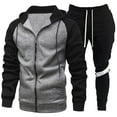 thumbnail image 3 of Letdown Men's Tracksuits 2 Piece Outfit Hoodie Sweatsuits Full Zip Athletic Jogging Suits Athletic Jogging Fall Winter Tracksuit (Dark Gray, S), 3 of 3