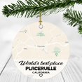 thumbnail image 1 of World's Best Place Placerville California Ornament New Home with Map City Placerville CA - Housewarming Gift for Friend, World's Best Placerville Ornament 3 Inch Plastic Circle, 1 of 1