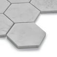 thumbnail image 2 of Burgos Carrara Marble Hexagon Mosaic Floor and Wall Tile in White (Pack of 11), 2 of 6