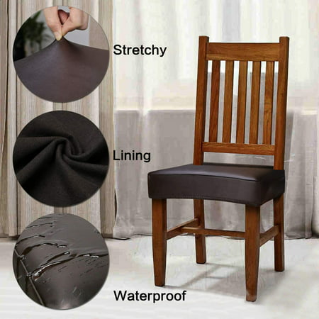 Dining Chair Covers Solid Pu Leather, Leather Dining Chair Covers Uk
