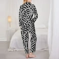 thumbnail image 5 of Disketp Pajamas Set Long Sleeve Sleepwear Womens Button Down Nightwear Pj Sets-Weave Geometric, 5 of 9