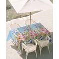 60x102 Inch Outdoor Tablecloth with Umbrella Hole Zipper Rectangle Pink ...