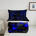 thumbnail image 4 of Erosebridal Blue and Black Bedding Set Light Geometric Comforter Set Geometry Decor Comforter Modern Style Duvet Set, 4 of 6