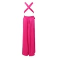thumbnail image 5 of Sngxgn Womens Square Neck Dress Long Sleeve Side Slit Flare Mini Dresses(Hot Pink,L), 5 of 6