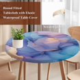 thumbnail image 3 of Blue Purple Pink Round Tablecloth 45-54 Inch Round Fitted Table Cloth with Elastic Edge, Luxury Marble Modern Abstract Art Waterproof Table Cover Protector for Outdoor Picnic Party Dining, 3 of 6