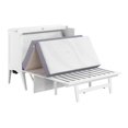 thumbnail image 4 of Home Square Ensemble de 2 Lits Escamotables Blancs Format Double avec Matelas et Table d'Appoint, 4 of 21