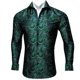 thumbnail image 3 of Barry.Wang Camisas de lujo con estampado 3D de cachemira color vino tinto para hombre, camisas casuales de manga larga con flores para hombre, camisas de vestir ajustadas, 3 of 5