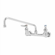T&S Brass - Double Pantry Faucet, Wall Mount, 8'' Centers, 12'' Swing Nozzle (062X), EE Inlets