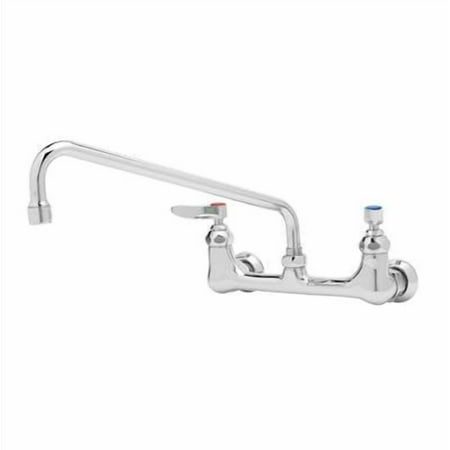 T&S Brass - Double Pantry Faucet, Wall Mount, 8'' Centers, 12'' Swing Nozzle (062X), EE Inlets
