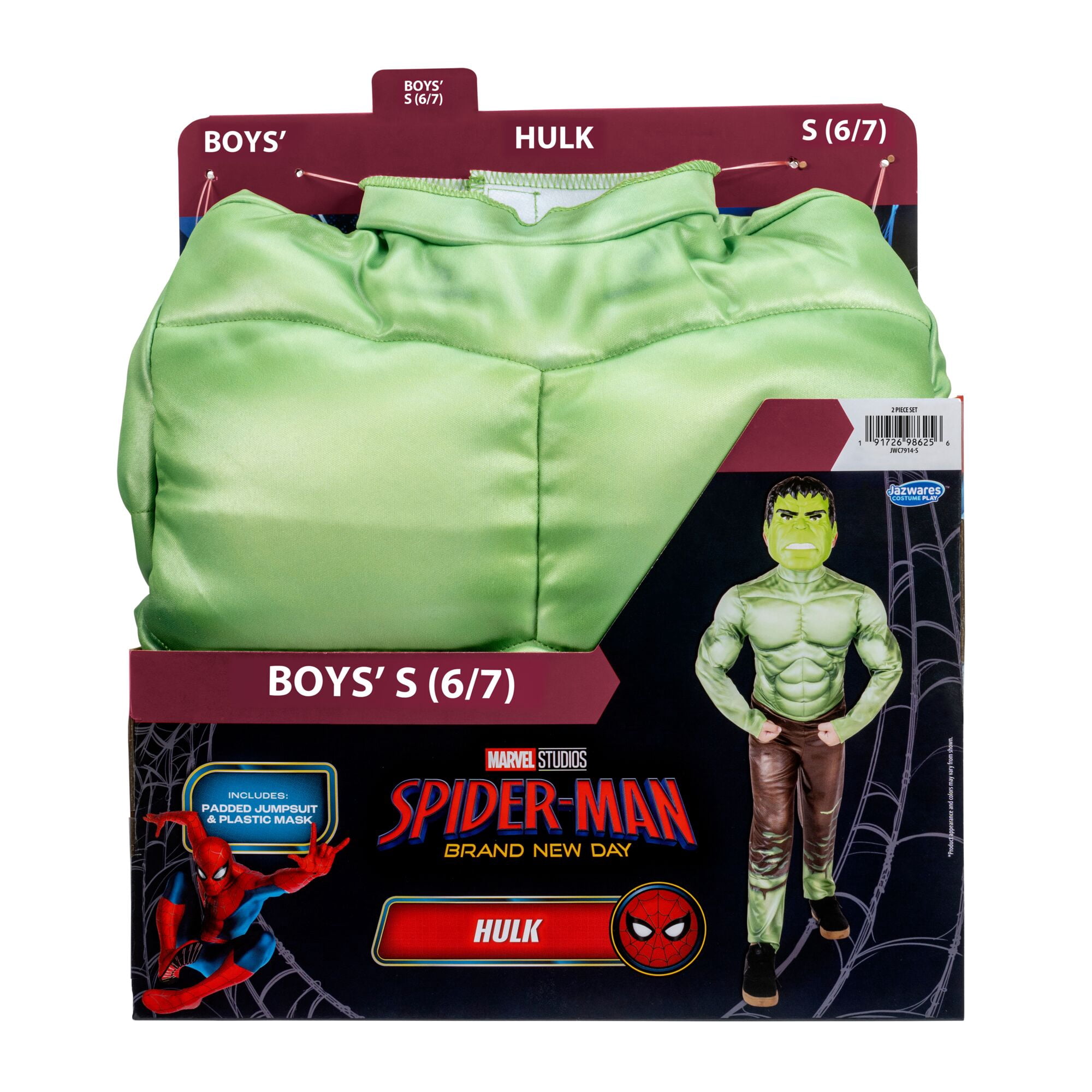 Marvel's Incredible Hulk Halloween Costume for Children, Boy's Size S (6/7), by Jazwares