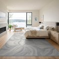 thumbnail image 3 of ODIKA 9'x12' Washable Area Rug Flowing Marble Ripple Motif Padded Contemporary Abstract Decor Accent for Dining Room, Basement, Large Office, Non-Slip Chair-Friendly, 3 of 7
