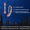 thumbnail image 2 of Gem Stone King 14K Yellow Gold Pink Lab Grown Diamond Drop Dangle Earring for Women with Leverback (0.12 Cttw, Gemstone Birthstone, Round 2.5MM), 2 of 6