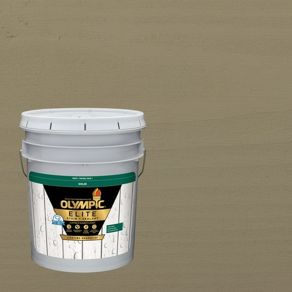 Olympic Elite 5 Gallons SC-1012 Cape Cod Gray Solid Advanced Exterior Stain and Sealer in One