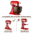 thumbnail image 4 of GVODE Premium Natural True Wooden Mixing Bowl Attachment for KitchenAid 4.5-5 Qt Tilt-Head Stand Mixers  with Stainless Steel Base, 4 of 7