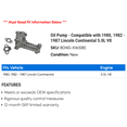 thumbnail image 2 of Pump - Compatible with 1980, 1982 - 1987 Lincoln Continental 5.0L V8 1983 1984 1985 1986, 2 of 2