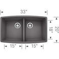 thumbnail image 7 of BLANCO PERFORMA Equal Double Undermount - Cinder, 7 of 7