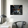 thumbnail image 3 of Nawypu  Canvas Wall Art Orange Eye Black Owl Canvas Print Artwork Black Birds Animal Wall Art Paintings Framed Ready to Hang for Living Room Dinning Room Bedroom Bathroom Home Decor, 3 of 4