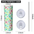 thumbnail image 3 of Pioneer Flower Floral Print Pattern 20oz Skinny Tumbler with Straw & Lid, Double Wall Vacuum Insulated Cup, Leak-Proof, Cup Holder Friendly, Hot 6H Cold 12H, 3 of 6
