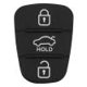 thumbnail image 1 of Para Coche Almohadilla de goma de 3 botones para Hyundai Kia Flip carcasa de llave de coche remota (con letra), 1 of 6