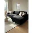 thumbnail image 2 of Zena - Sectionnel Moderne en Velours avec Pattes Chromées (RHF), 2 of 2