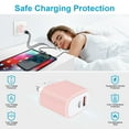 thumbnail image 3 of USB C Block,FiveBox USB C Wall Charger Block 20W PD Type C Charger Block QC3.0 Dual USB C Wall Charger Adapter USB C Brick Fast Charging Block Type C Charger Box,Pink, 3 of 7