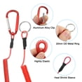 thumbnail image 3 of 6.5ft Spring Fishing Lanyard Retractable Coiled Tether with Metal Clip & Keyring, Red 3 Pack, 3 of 7