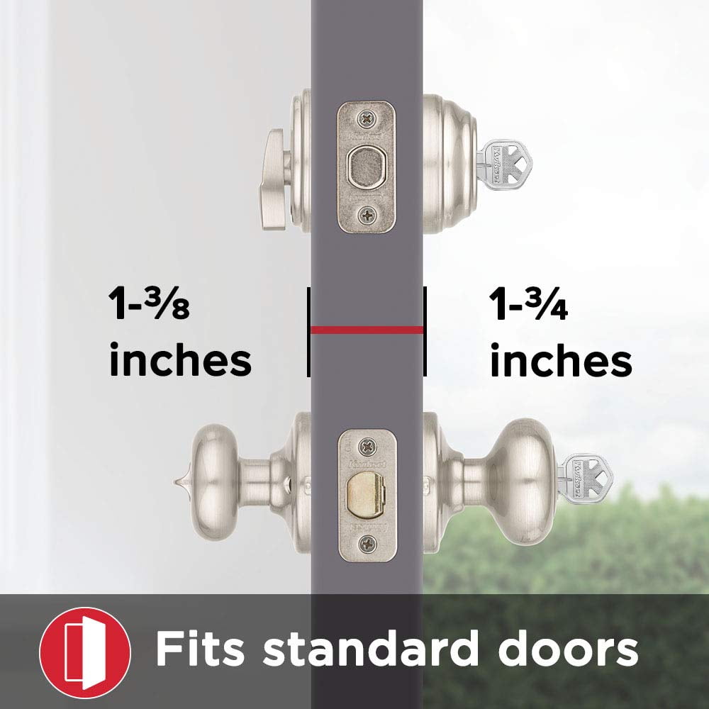 991 Juno Keyed Entry Knob and Single Cylinder Deadbolt Combo Pack featuring SmartKey® in Satin Nickel