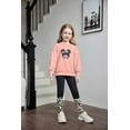 thumbnail image 5 of Arshiner Girls 2-piece Clothing Set Long Sleeve Pink Leopard Tee & Color Block Printed Leggings Kids Holiday Outfits 4T 5T, 5 of 5