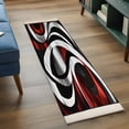 thumbnail image 3 of Modern Seamless Stitching Runner Rugs 2x6 ft Black Red Geometric Washable Hallway Rugs Non-Slip Floor Mats Absorbent Carpet Bedside Runners for Bedroom Kitchen Bathroom Laundry Room, 3 of 9