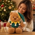 thumbnail image 4 of LXGGDDO Christmas Teddy Bear Stuffed Animal - Adorable Xmas Plush Toy with Hat and Scarf - Soft and Cuddly Winter Companion for Kids and Seniors - 10 inch, 4 of 6