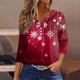thumbnail image 1 of Fiudx Ofertas Del Día Blusa de Manga 3/4 Corta Estampada a La Moda para Mujer, Blusa Informal con Cuello Redondo, 1 of 5